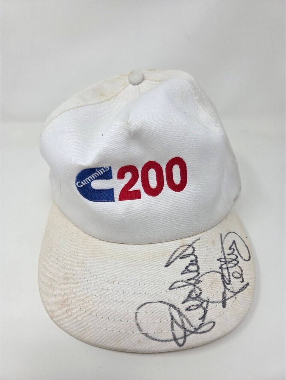 Cummins C200 Hat With Richard Petty Autograph On White Snapback Cap